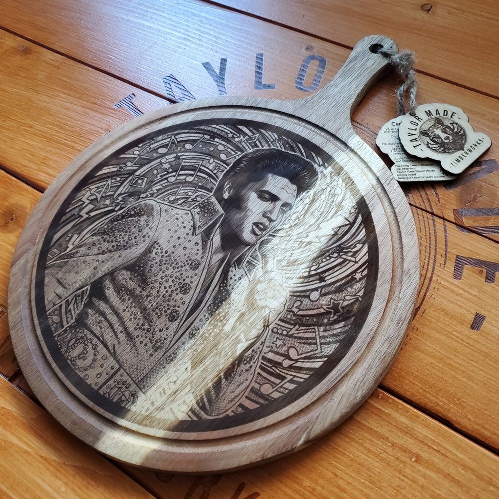 Elvis Presley Limited Run 12" Acacia Wood Serving Board Collector's Edition